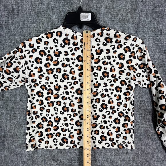 Zara Shirt Girls 13-14 Cheetah Print Basic Long-Sleeve Casual Cotton‎ - Picture 8 of 10